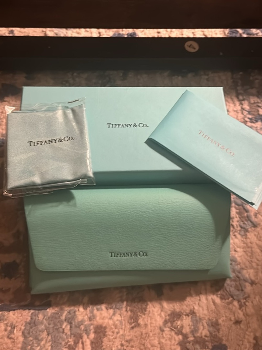 Tiffany & Co. Signature Robin's Egg Blue Box, Pouch and Cloth Set